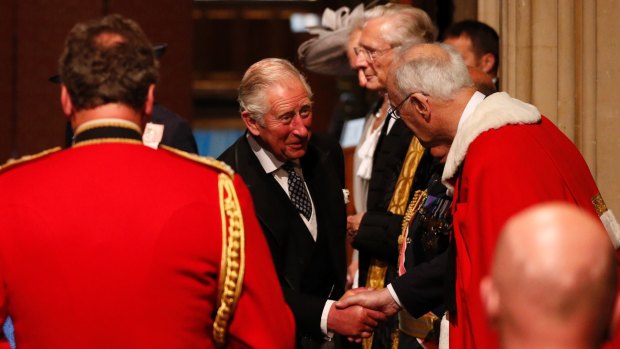Prince Charles arrives at the Palace of Westminster and the Houses of Parliament for the State Opening of Parliament ceremony in London earlier on June 21.