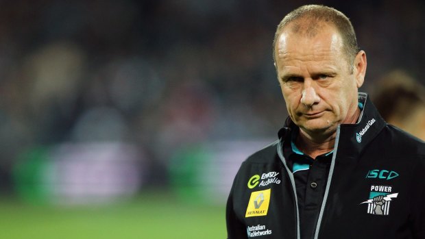 Port Adelaide coach Ken Hinkley: 'We haven't handled the pressure that's come with expectations. But it's not panic stations.'