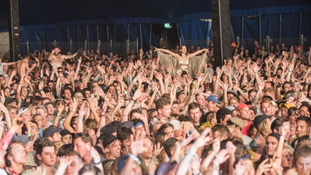 Crowds at Falls Festival at Lorne on Saturday, the day after the crush.