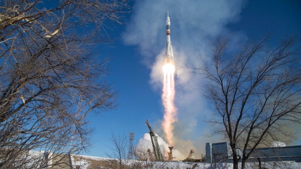 The Soyuz MS-07 rocket is launched with Expedition 54 Soyuz Commander Anton Shkaplerov of Roscosmos, flight engineer Scott Tingle of NASA, and flight engineer Norishige Kanai of Japan Aerospace Exploration Agency (JAXA) in December. 