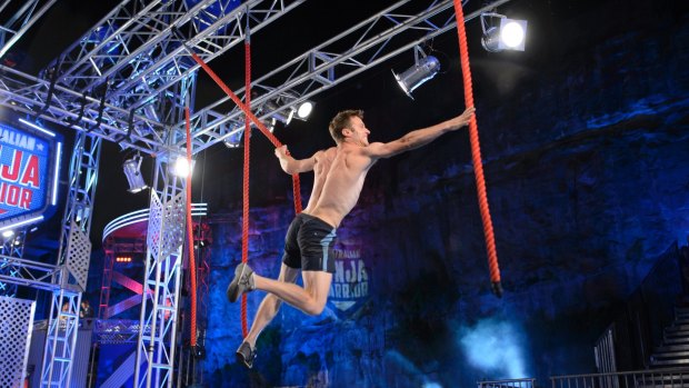 Lee Cossey in the Australian Ninja Warrior grand finale: The show was runaways success for the Nine Network. 