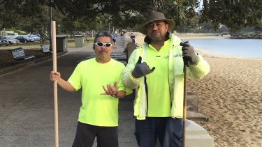 Popular figures: Balmoral beach cleaners. 
