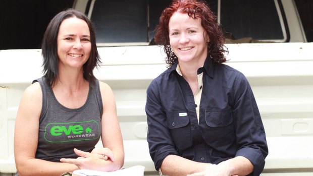 Juanita Mottram and Laura Madden, of Eve Renovations and Workwear, are helping to change female tradies' wardrobes.