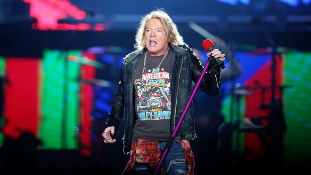 Welcome to the bungle: Frontman Axl Rose greeted the Melbourne crowd with a rousing 'Sydney!'  