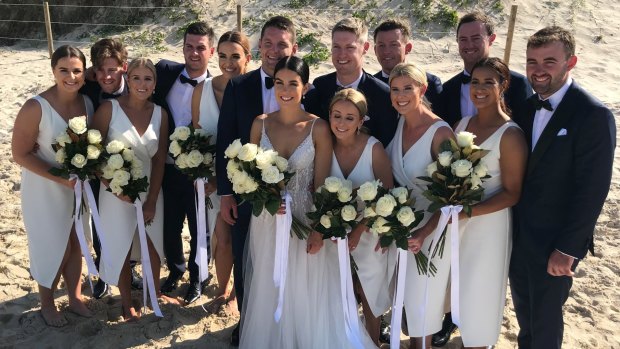 Among the bridal party was Jarrod's long-time friend and former Raiders player Todd Carney.