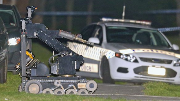 Police at the scene of the Endeavour Hills shooting in September 2014.