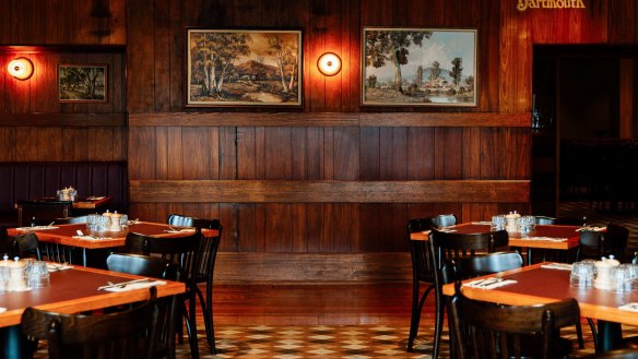 Warm timber tones inside the Orrong Hotel.