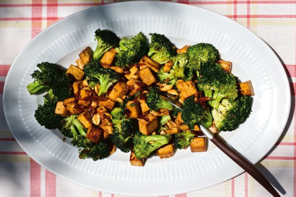 Feisty tofu with broccoli, chilli and nuts from Super Natural Simple by Heidi Swanson.