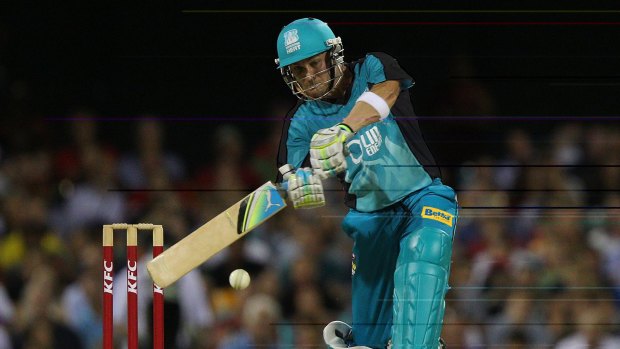 Brendon McCullum in action for the Heat during a T20 match at the Gabba.