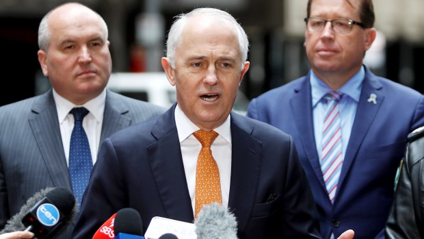 Prime Minister Malcolm Turnbull addresses the media in Sydney.