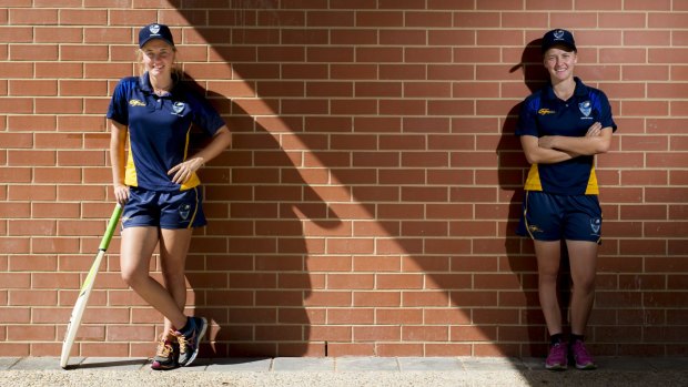 Twins Grace and Naomi McDonald are playing for the ACT under-18 girls' team at the national cricket championships in Canberra.