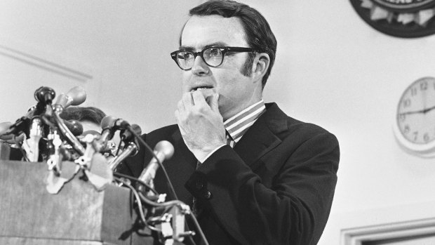 William Ruckelshaus prior to his resignation as FBI director under Richard Nixon.