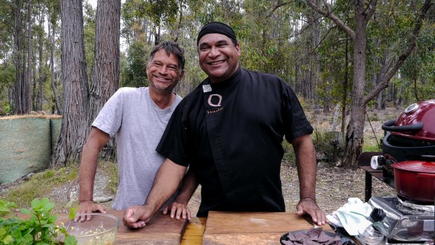 Derek Nannup (left) and Mark Olive On Country Kitchen.