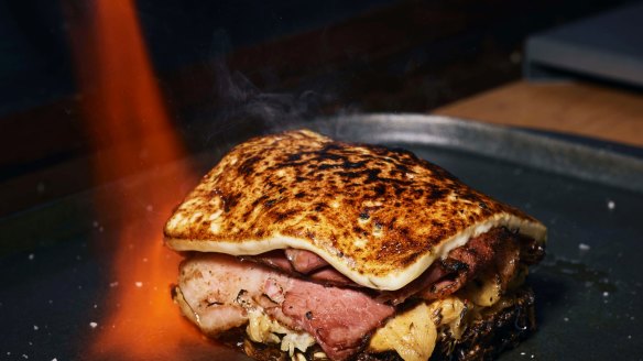 Flamin' good: the flaming reuben sandwich from Maker and Monger.