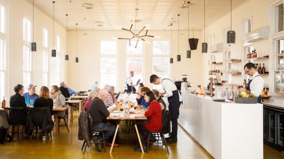 Inside the Agrarian Kitchen Eatery. 