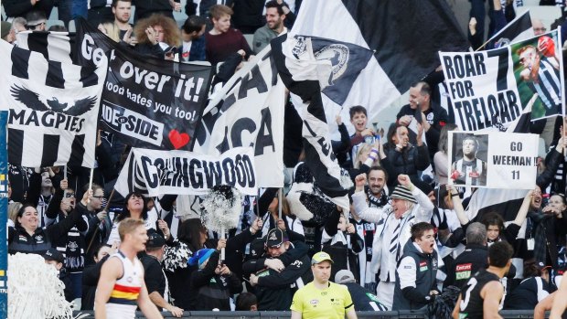 Black and White army: Magpies fans out in support at the MCG.