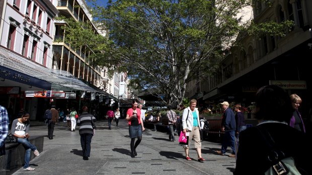 BRISBANE. NEWS. BRISBANE TIMES.
Photograph taken by Michelle Smith on Wednesday 3rd August, 2011.
Brisbane. Queen Street Mall. Mall. Shopping. Pedestrians.