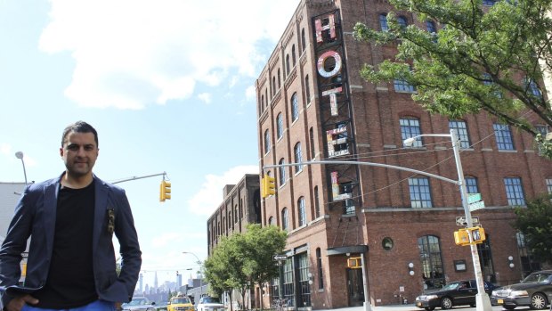Melbourne-based developer Joseph Chahin outside a redeveloped hotel in Williamsburg in the New York City borough of Brooklyn.