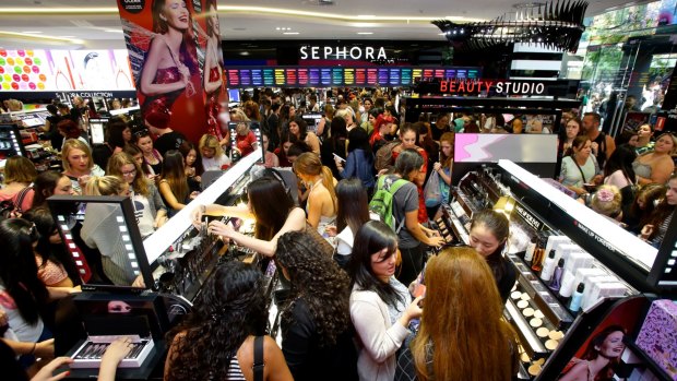 Shoppers flocked to Sephora's Pitt Street Mall store when it opened in Sydney.