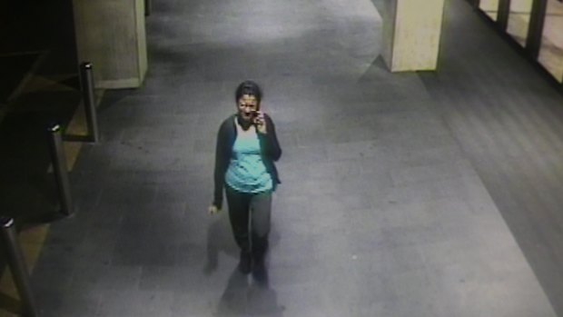 Prabha Kumar talks to her husband as she walks home from Parramatta station on March 7, 2015, moments before she was killed.
