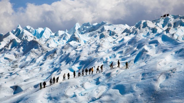 Ice trekking on the Perito Moreno glacier.