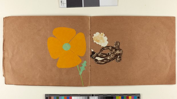 The collage book created by the late artist Margaret Olley in 1929, when she was six years old.