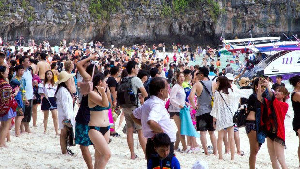 Maya Bay was closed indefinitely last October after buckling under the pressure of up to 5000 visitors a day.