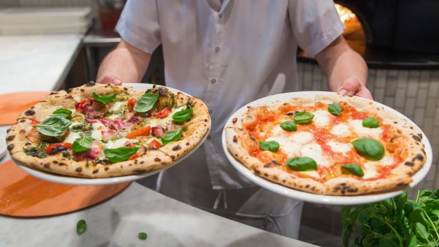 Pizzas from Nicli Antica Pizzeria in Gastown district, Vancouver.