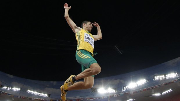 Gold medal chance: Australian long jumper Fabrice Lapierre is looming as a favourite for the gold medal in Rio.