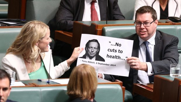 Labor MPs pass a prop around during question time. 