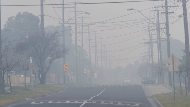 Smoke is blanketing the area around the recycling centre.