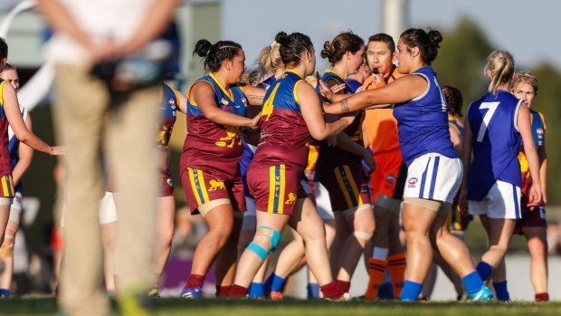Physical: pushing and shoving during the match between South Morang and Sunbury