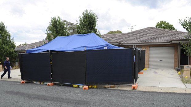 Forensic teams were still at the house on Thursday morning. 