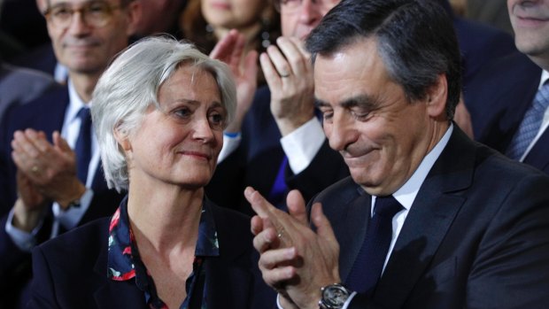 Conservative presidential candidate Francois Fillon and his wife Penelope.