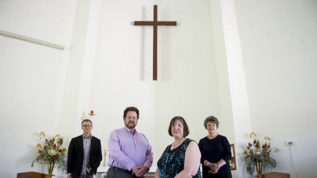 From left,  the Reverend Mark Faulkner, the Reverend Chris Lickley, the Reverend Anne Ryan and Vanessa Crimmins.
