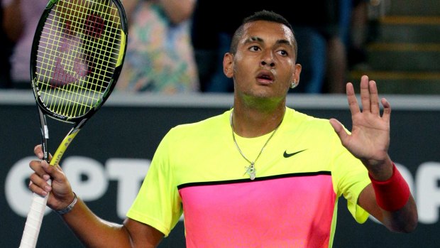 Easily through: Nick Kyrgios has a great chance to make the quarter-finals in Melbourne.
