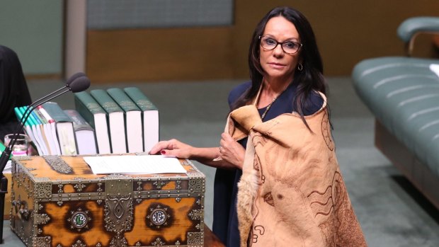 Linda Burney, member for Barton, delivers her emotional maiden speech at Parliament House.
