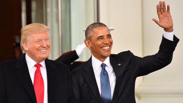 President-elect Donald Trump and US President Barack Obama prior to the inauguration.