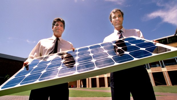 Pofessor Stuart Wenham (right) and Professor Martin Green of  UNSW Photovoltaics.
