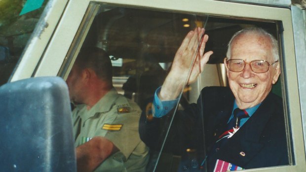 Rowley Richards in an Anzac Day parade.