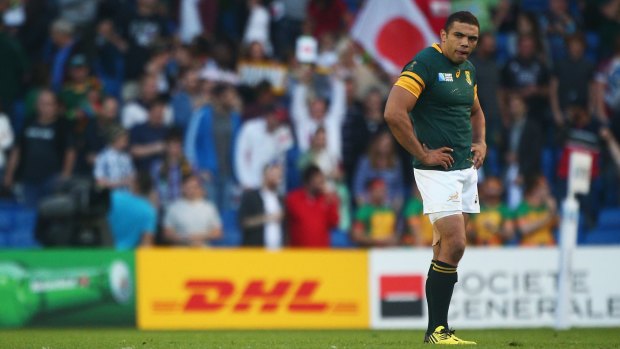 Bok battered: Bryan Habana of South Africa stands dejected following the loss.