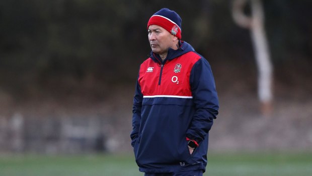 Apology accepted: Eddie Jones at England training.