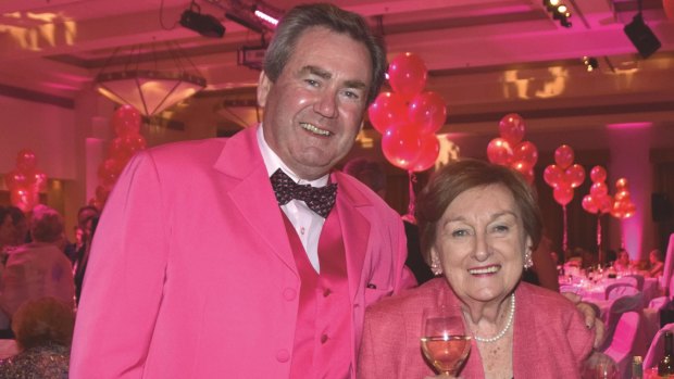 Paul Walshe and Dorothy Service at the 2015 Global Illumination Pink Dinner on October 22 at Hyatt Hotel, Canberra