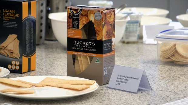 Aldi's Specially Selected Lavosh Flatbread placed first in the taste test with Tuckers Caramelised Onion Lavosh Crackers.