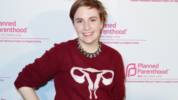 Lena Dunham wears a reproductive system t-shirt to a Planned Parenthood event. 