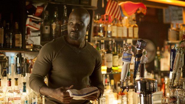 Mike Colter plays the super-strong Luke Cage in <i>Marvel's Jessica Jones</i>.