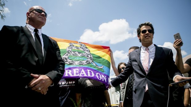 Milo Yiannopoulos, right, a gay conservative and Donald Trump supporter, may find the Republican Party's new platform confronting.