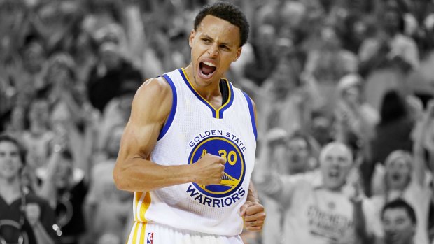 Lighting up the league: NBA MVP Steph Curry.