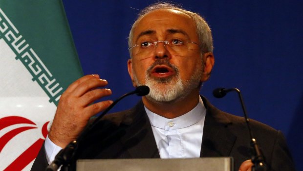 Iran's Foreign Minister Javad Zarif addresses the media after announcing the deal. 