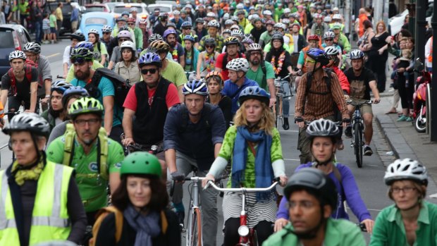 Thousands of cyclists converged on Sydney Road to pay tribute to Alberto Paulon, killed in a tragic dooring incident.